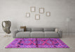 Machine Washable Persian Purple Traditional Area Rugs in a Living Room, wshtr4399pur