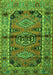 Serging Thickness of Machine Washable Persian Green Traditional Area Rugs, wshtr4399grn