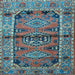 Square Machine Washable Persian Light Blue Traditional Rug, wshtr4399lblu