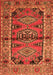 Serging Thickness of Machine Washable Persian Orange Traditional Area Rugs, wshtr4399org