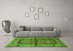 Machine Washable Persian Green Traditional Area Rugs in a Living Room,, wshtr4399grn