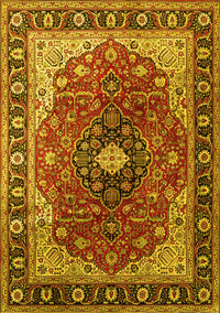 Medallion Yellow Traditional Rug, tr439yw