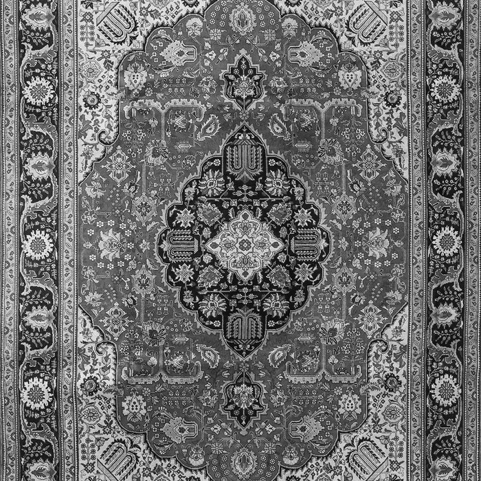Serging Thickness of Machine Washable Medallion Gray Traditional Rug, wshtr439gry