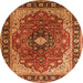 Square Medallion Orange Traditional Rug, tr439org