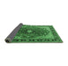 Sideview of Medallion Emerald Green Traditional Rug, tr439emgrn