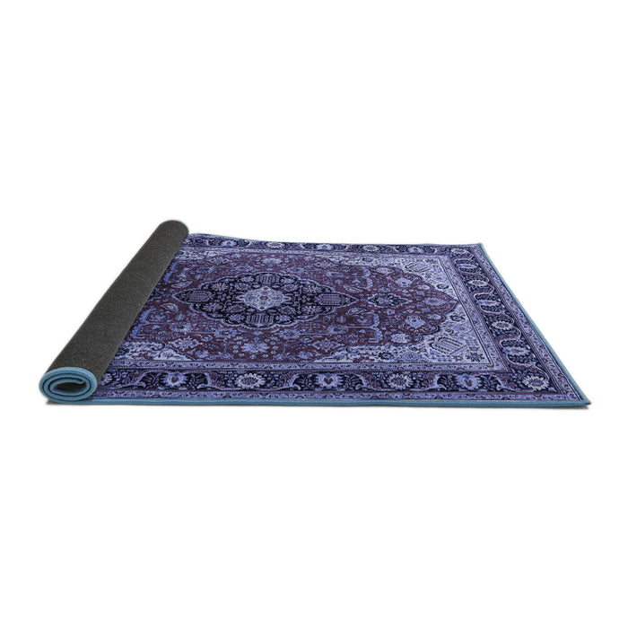 Sideview of Medallion Blue Traditional Rug, tr439blu