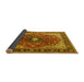 Sideview of Medallion Yellow Traditional Rug, tr439yw