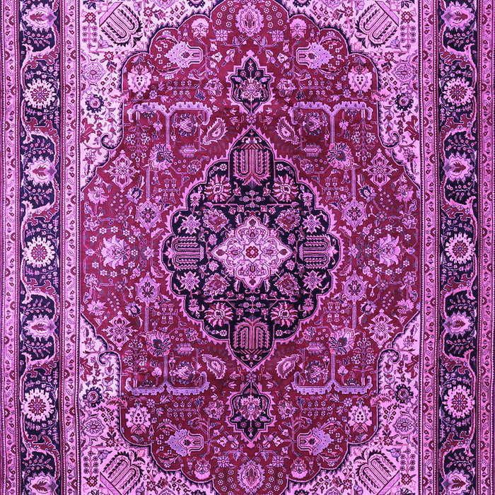 Machine Washable Medallion Purple Traditional Area Rugs, wshtr439pur