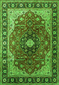 Medallion Green Traditional Rug, tr439grn