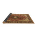 Sideview of Medallion Brown Traditional Rug, tr439brn