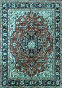 Medallion Light Blue Traditional Rug, tr439lblu