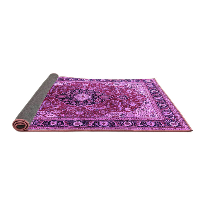 Sideview of Medallion Purple Traditional Rug, tr439pur