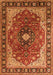 Medallion Orange Traditional Rug, tr439org