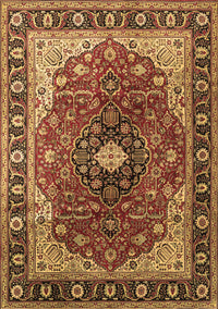 Medallion Brown Traditional Rug, tr439brn