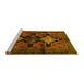 Sideview of Machine Washable Persian Yellow Traditional Rug, wshtr43yw