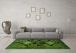 Machine Washable Persian Green Traditional Area Rugs in a Living Room,, wshtr43grn