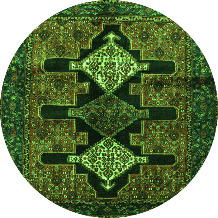 Square Persian Green Traditional Rug, tr43grn