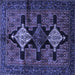 Square Persian Blue Traditional Rug, tr43blu
