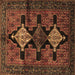 Square Persian Brown Traditional Rug, tr43brn