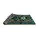Sideview of Persian Turquoise Traditional Rug, tr43turq