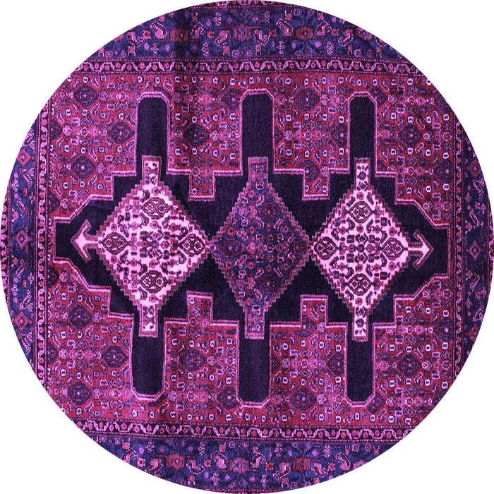 Round Persian Purple Traditional Rug, tr43pur