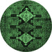 Round Persian Emerald Green Traditional Rug, tr43emgrn