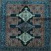 Square Machine Washable Persian Light Blue Traditional Rug, wshtr43lblu