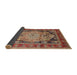 Sideview of Traditional Saffron Red Medallion Rug, tr440