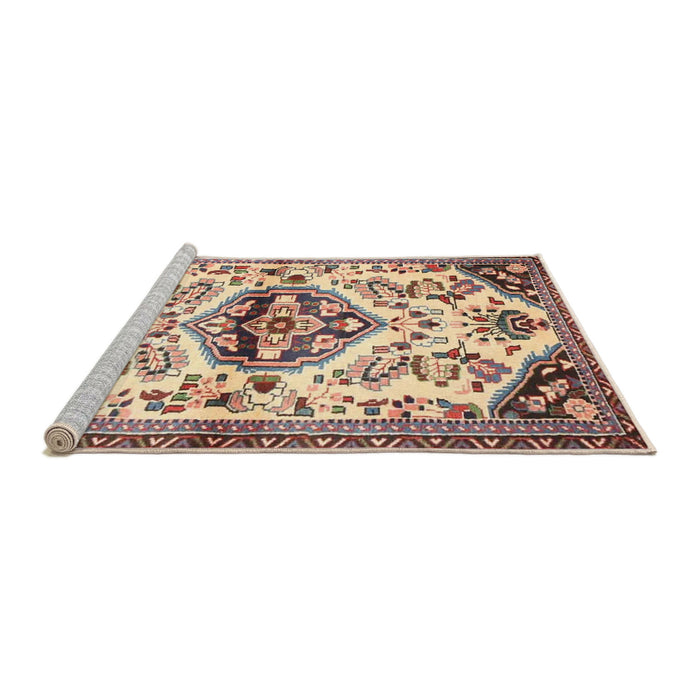 Sideview of Machine Washable Traditional Chestnut Brown Rug, wshtr4400