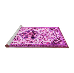Sideview of Machine Washable Persian Pink Traditional Rug, wshtr4400pnk