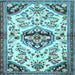 Square Persian Light Blue Traditional Rug, tr4400lblu