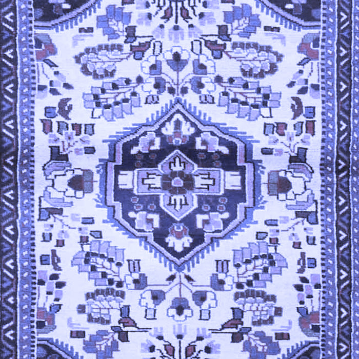 Machine Washable Persian Blue Traditional Rug, wshtr4400blu
