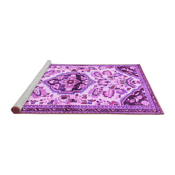 Sideview of Machine Washable Persian Purple Traditional Area Rugs, wshtr4400pur