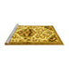 Sideview of Machine Washable Persian Yellow Traditional Rug, wshtr4400yw