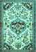 Machine Washable Persian Turquoise Traditional Area Rugs, wshtr4400turq