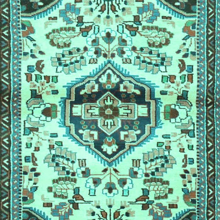Machine Washable Persian Turquoise Traditional Area Rugs, wshtr4400turq
