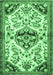 Machine Washable Persian Emerald Green Traditional Area Rugs, wshtr4400emgrn