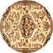 Round Persian Brown Traditional Rug, tr4400brn