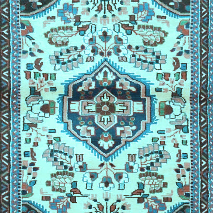 Machine Washable Persian Light Blue Traditional Rug, wshtr4400lblu