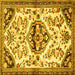 Square Persian Yellow Traditional Rug, tr4400yw