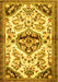 Machine Washable Persian Yellow Traditional Rug, wshtr4400yw