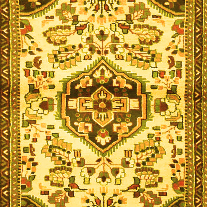 Machine Washable Persian Yellow Traditional Rug, wshtr4400yw