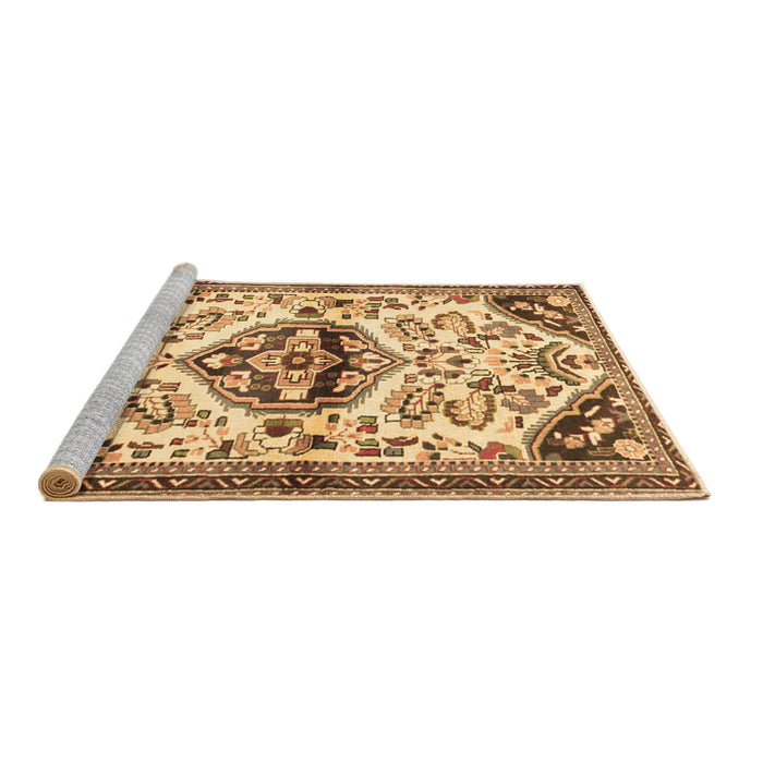 Sideview of Machine Washable Persian Brown Traditional Rug, wshtr4400brn