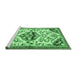 Sideview of Machine Washable Persian Emerald Green Traditional Area Rugs, wshtr4400emgrn