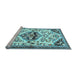 Sideview of Machine Washable Persian Light Blue Traditional Rug, wshtr4400lblu