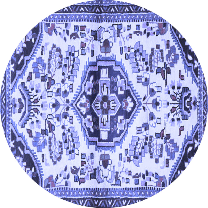 Round Persian Blue Traditional Rug, tr4400blu