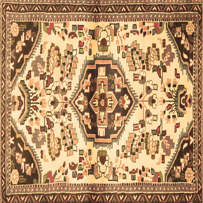 Square Persian Brown Traditional Rug, tr4400brn