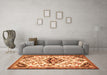 Machine Washable Persian Orange Traditional Area Rugs in a Living Room, wshtr4400org