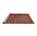 Sideview of Machine Washable Traditional Rust Pink Rug, wshtr4401