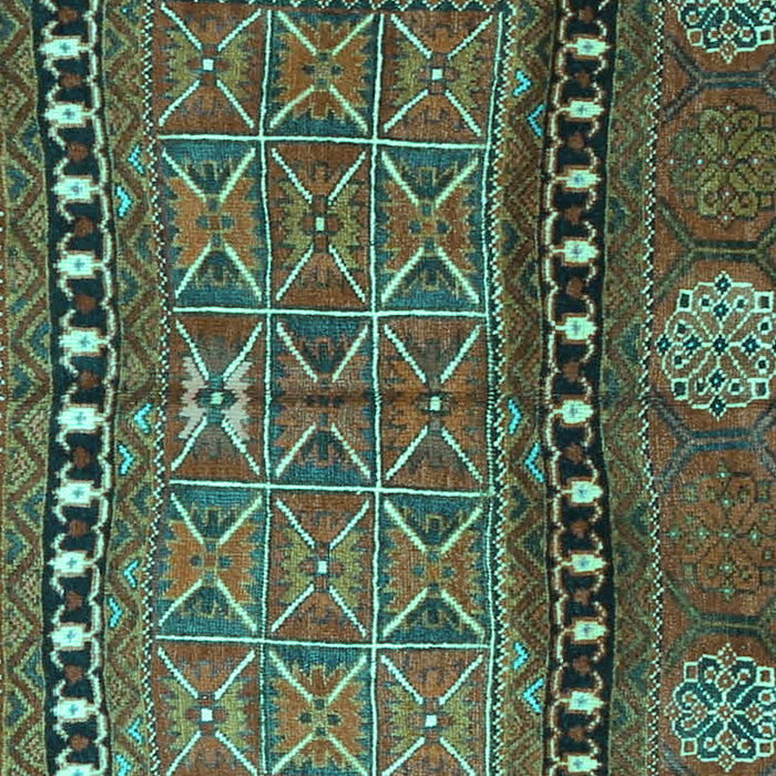 Machine Washable Persian Turquoise Traditional Area Rugs, wshtr4401turq